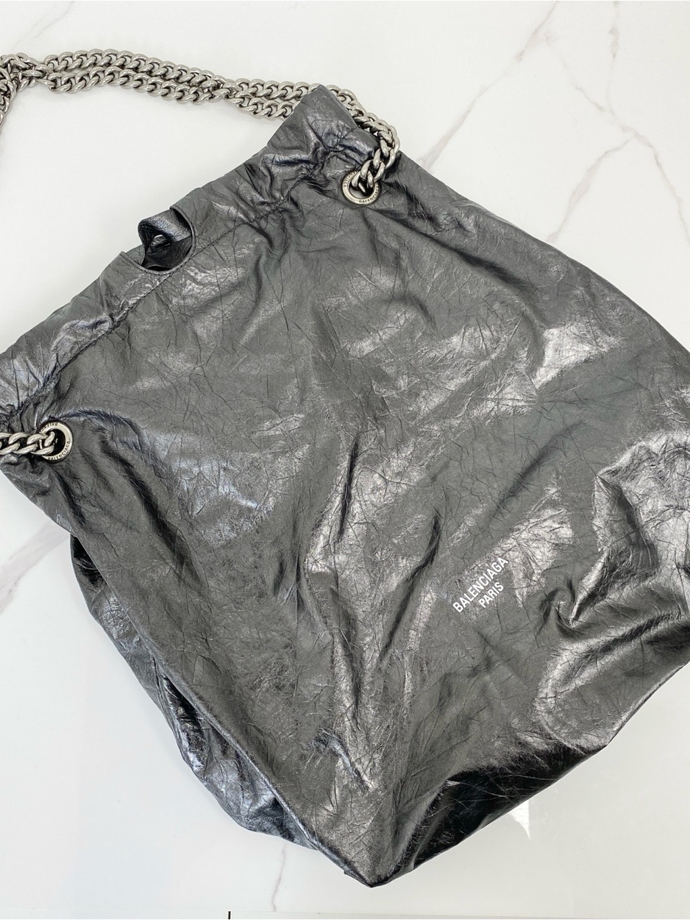 Balenciaga Medium Crush Leather Tote Bag